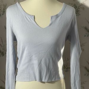 Baby Blue Casual long sleeve knit